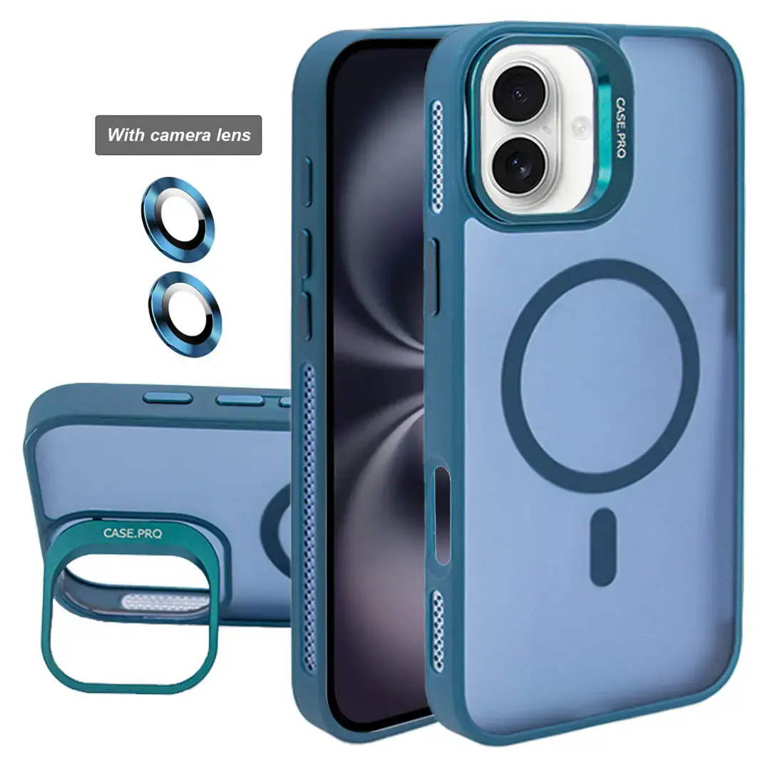 iPhone 17 MagSafe Smoke Camera Stand Case Dark Blue